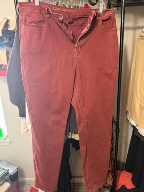 American Eagle Mauve Red Stretch Jeans